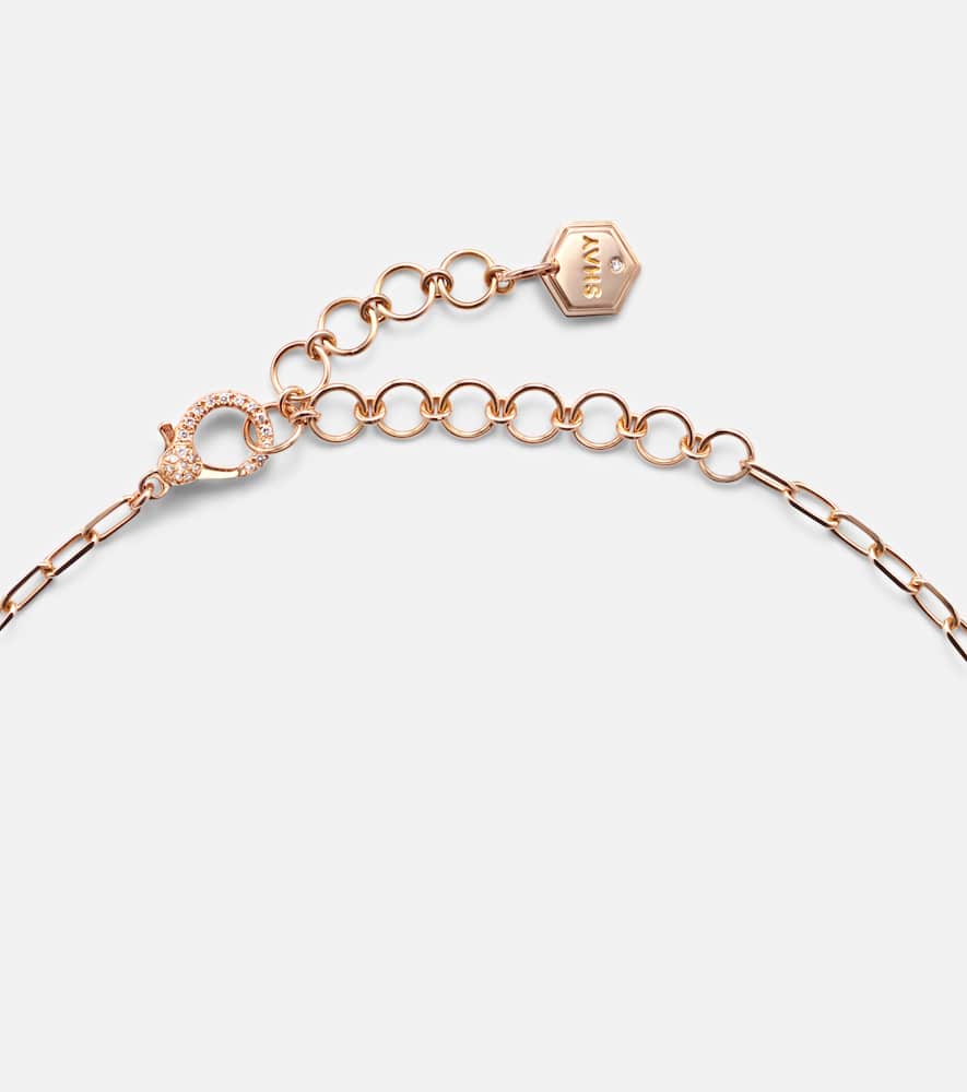 Shay Jewelry 18kt Rose Gold Choker With Sapphire And Diamonds In Pink