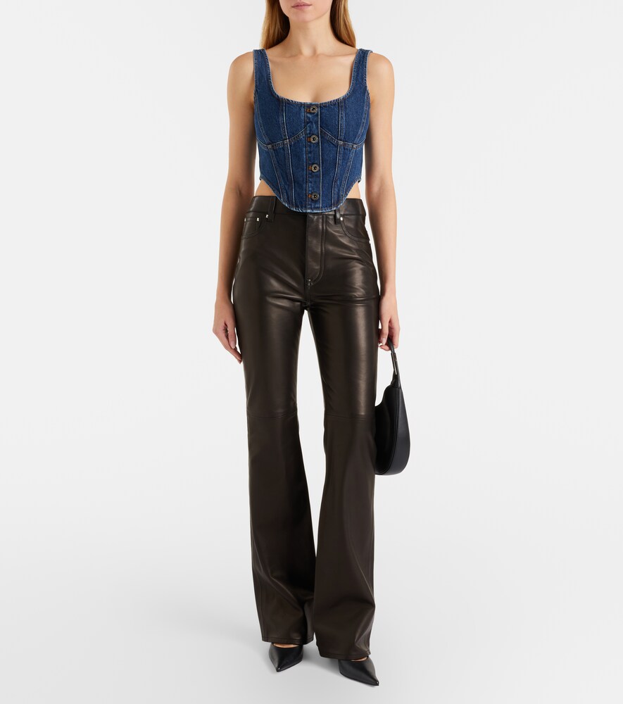 Embellished Denim Crop Top