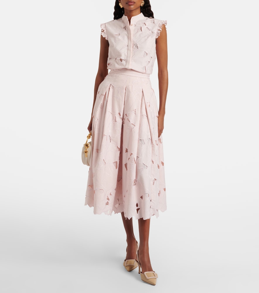  Erdem Erdem Embroidered Floral Cotton-blend Top 