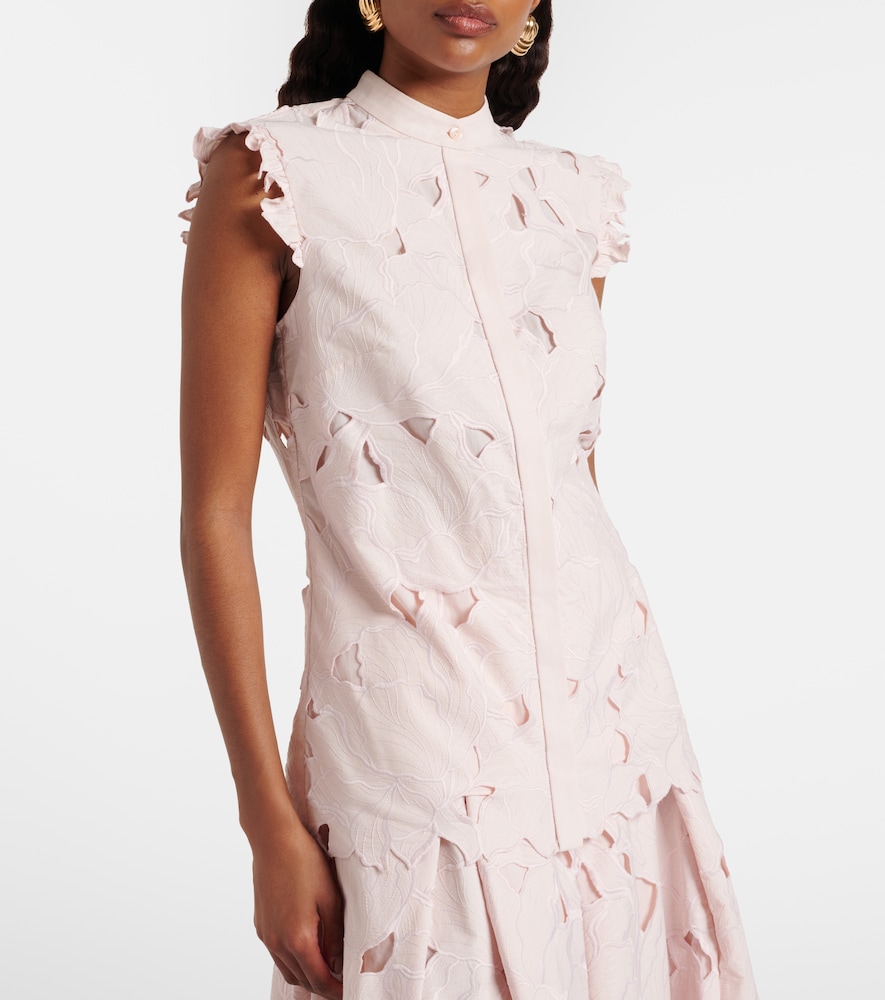  Erdem Erdem Embroidered Floral Cotton-blend Top 