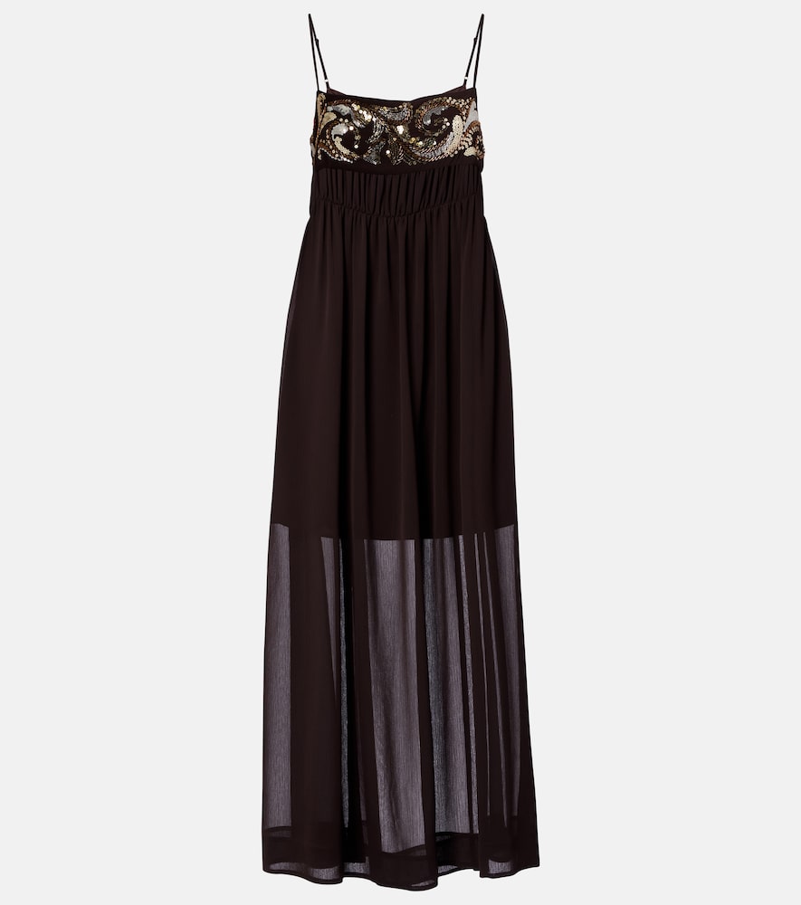 Xu Zhi Sequined chiffon maxi dress
