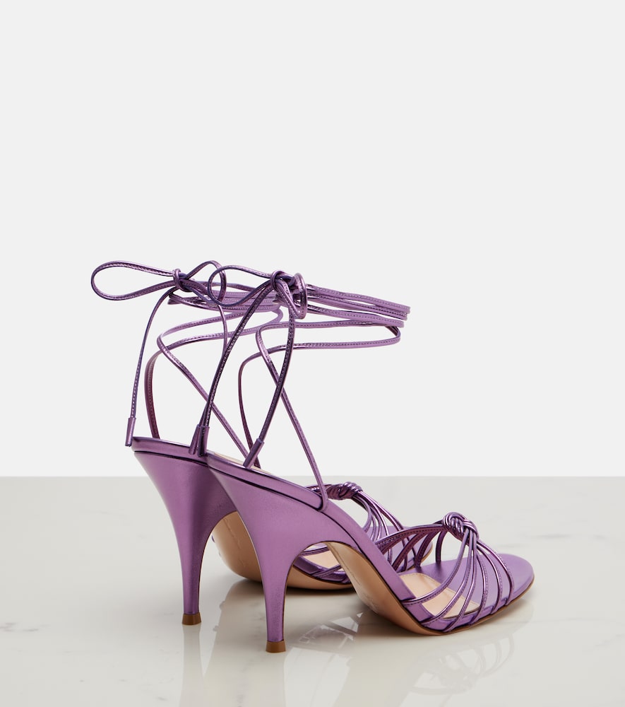 Gianvito Rossi Gianvito Rossi Sandalen Malé Aus Metallic-leder 