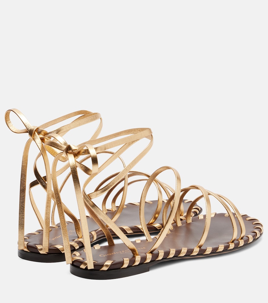 Metallic Leather Sandals