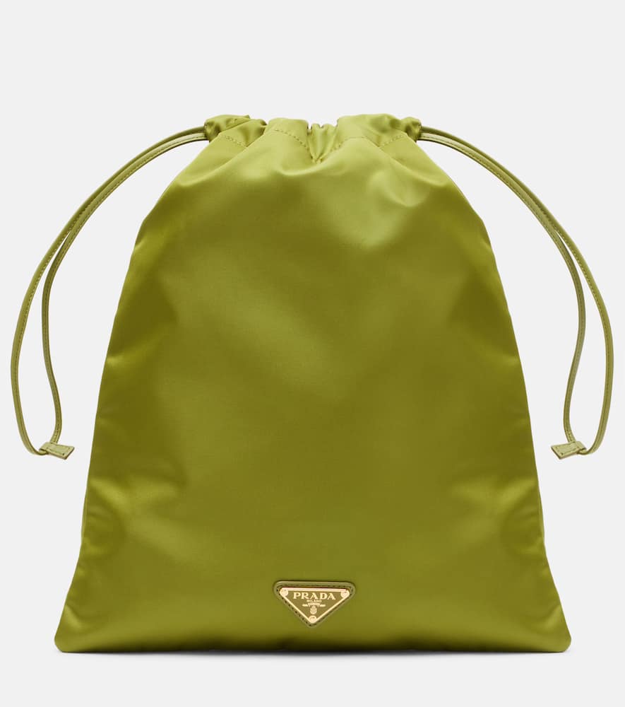 Prada Re-nylon Pouch In Green