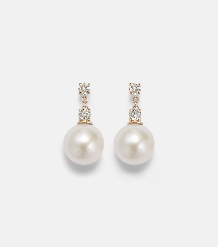 Orecchini pendenti Essential in oro 14kt con perle e diamanti