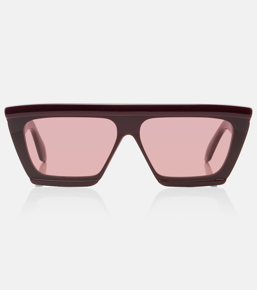 Alaïa Lettering Logo Flat-top Sunglasses In Red