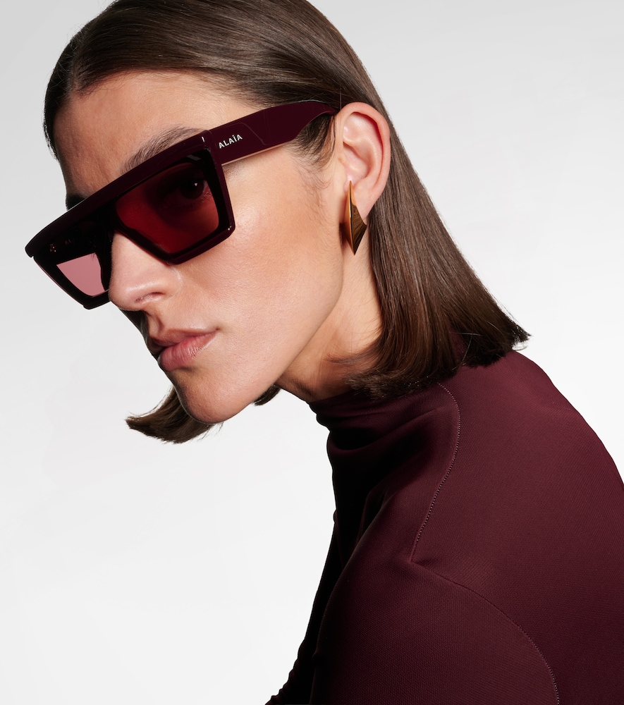 Alaia Alaia Lettering Logo Flat-top Sunglasses 