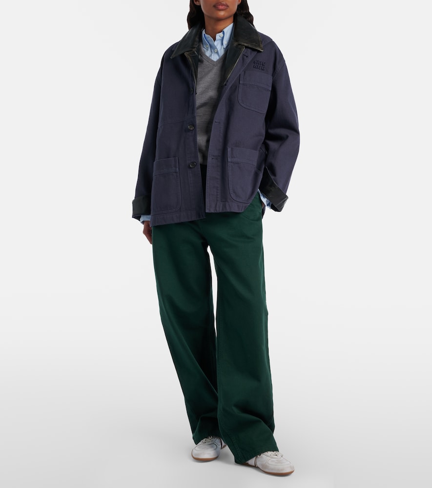 Miu Miu Cotton gabardine straight pants
