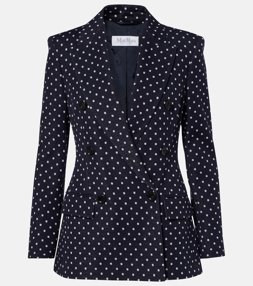 Blazer doppiopetto in jersey a pois