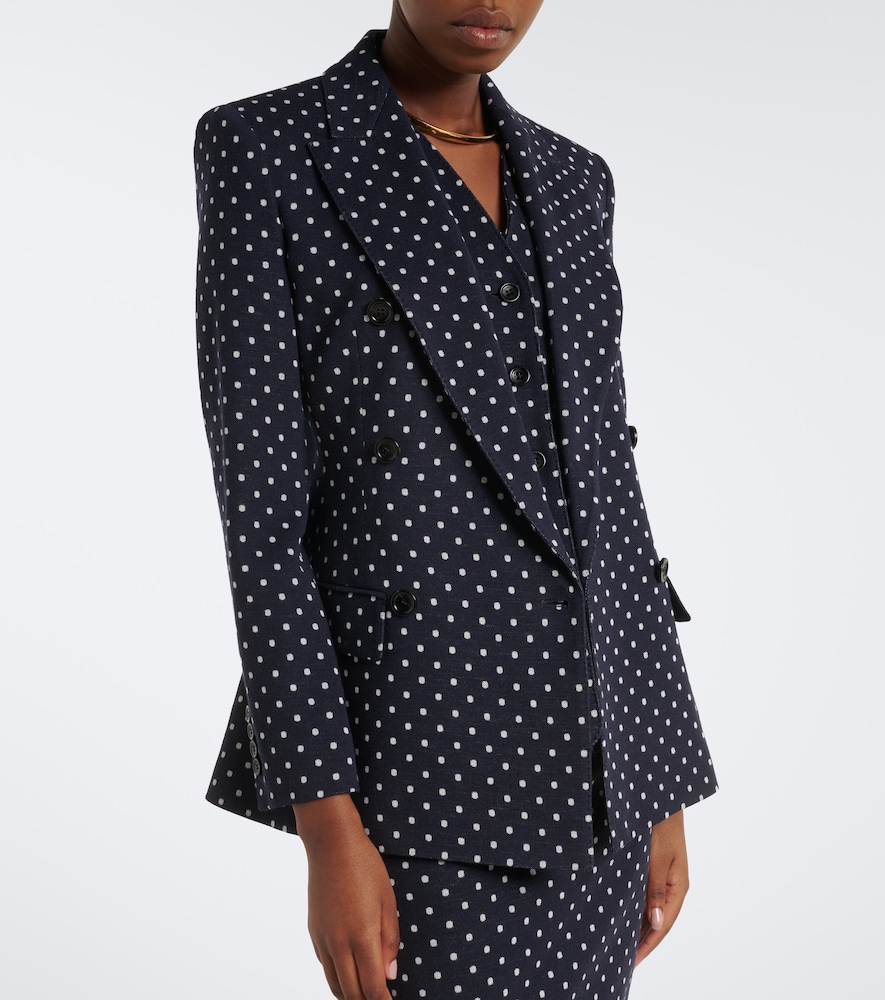  Max Mara Max Mara Polka-dot Double-breasted Jersey Blazer 