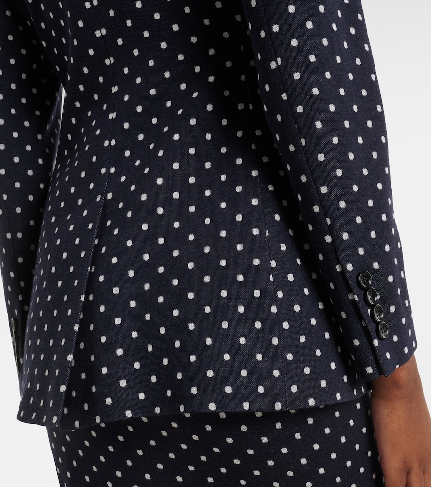  Max Mara Max Mara Polka-dot Double-breasted Jersey Blazer 
