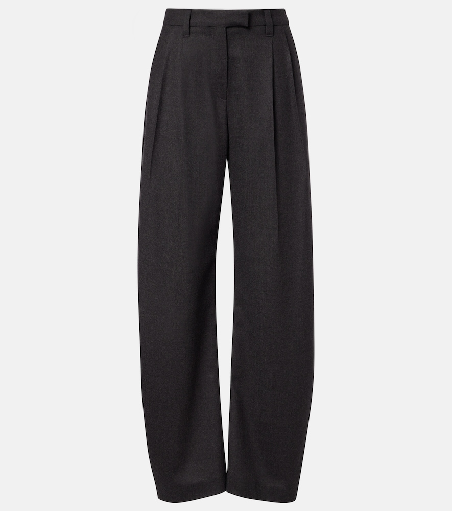 Brunello Cucinelli Women's Grey Virgin Wool Wide-Leg Pants UK Size 18 - Mytheresa