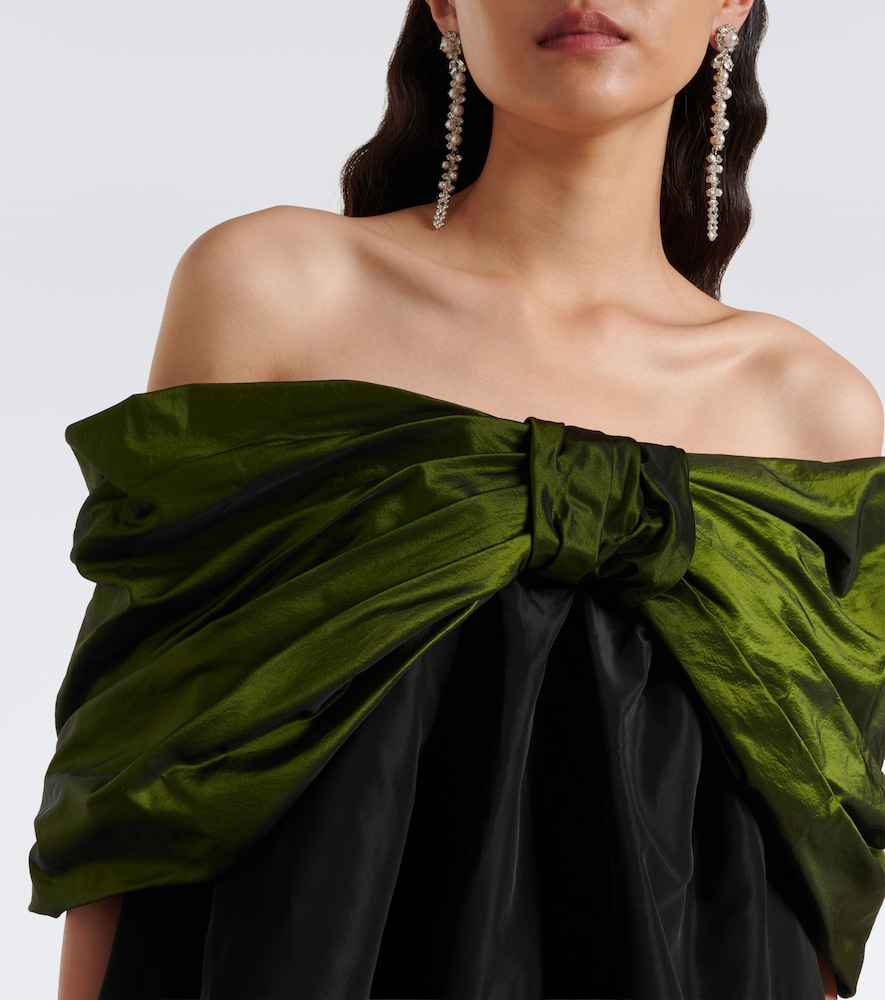 Bow-Detail Taffeta Top
