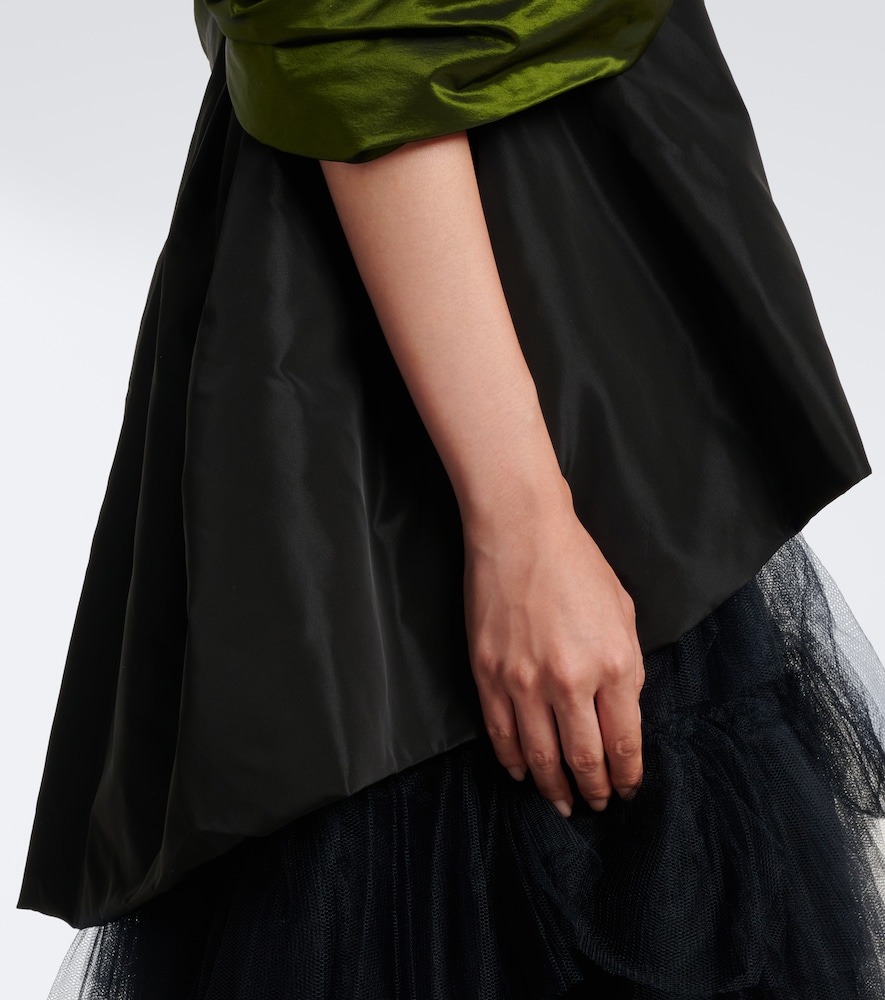 Bow-Detail Taffeta Top