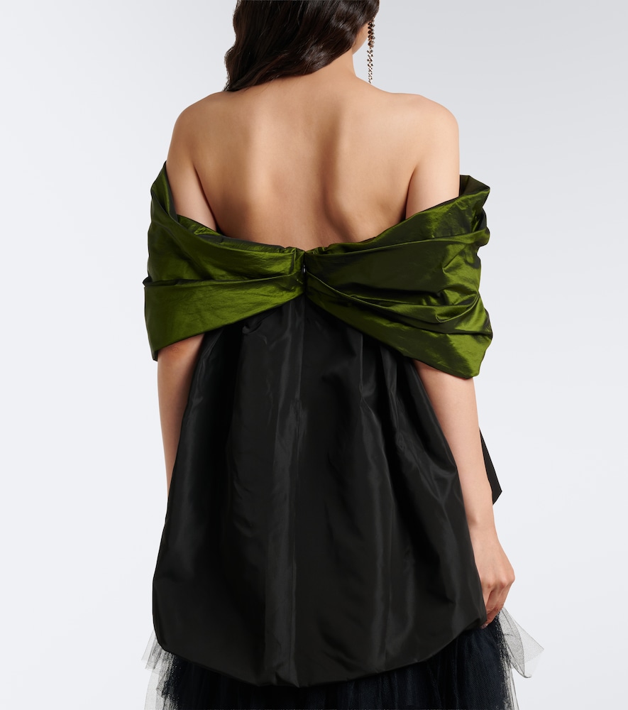 Bow-Detail Taffeta Top