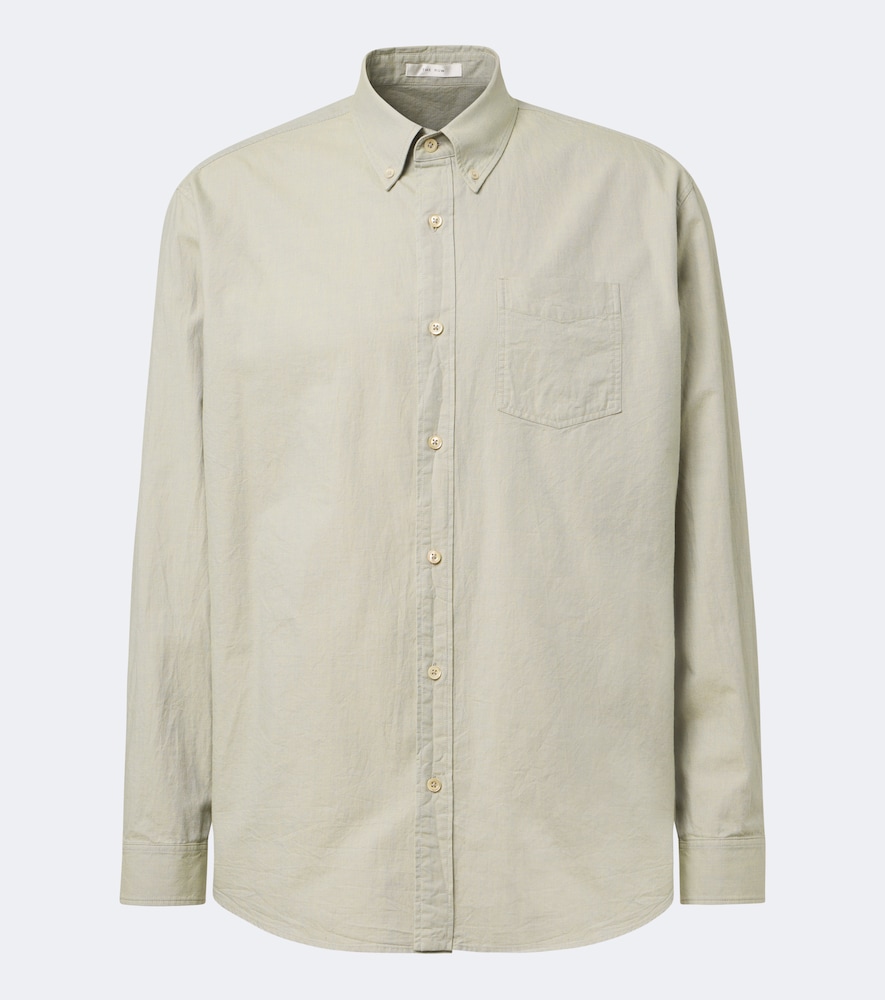 The Row Pompeo Cotton Chambray Shirt In Green