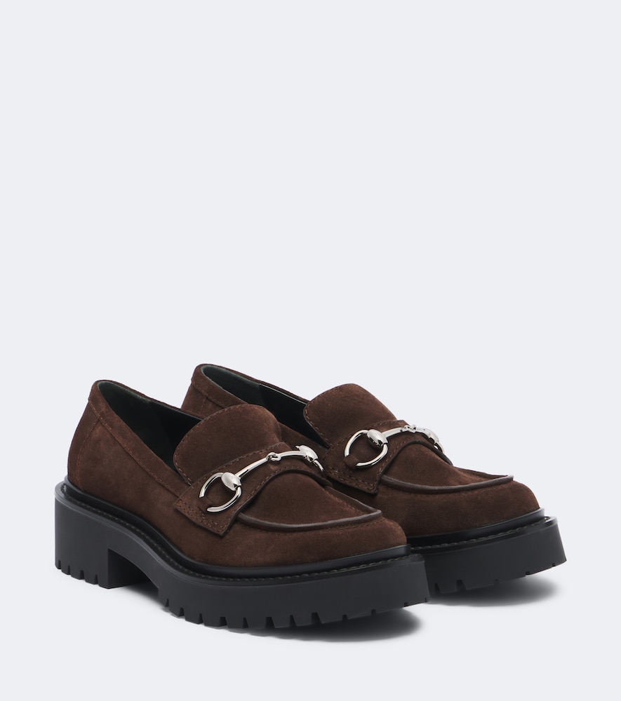 Mocassini Rhody Horsebit in suede platform