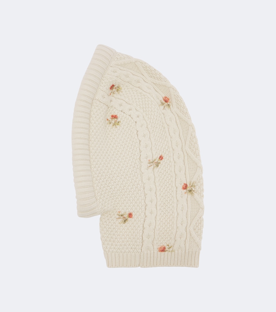 Bestickte Balaclava aus Wolle und Kaschmir