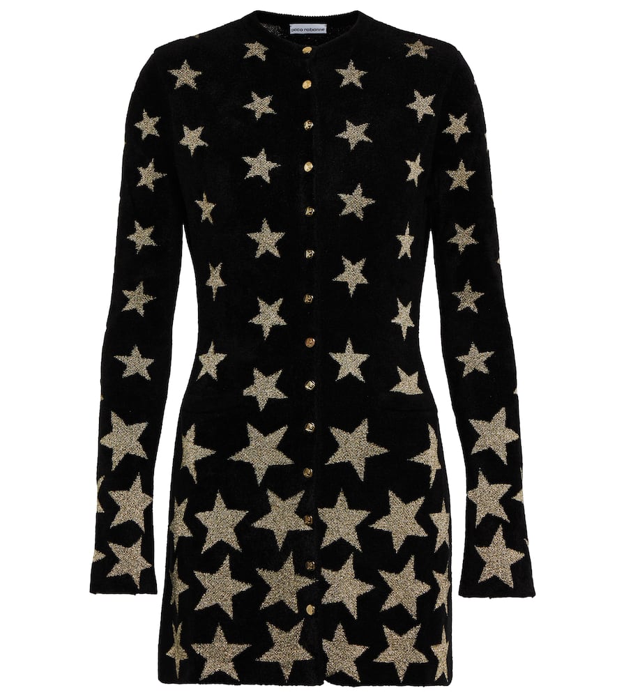 Rabanne Star longline jersey cardigan