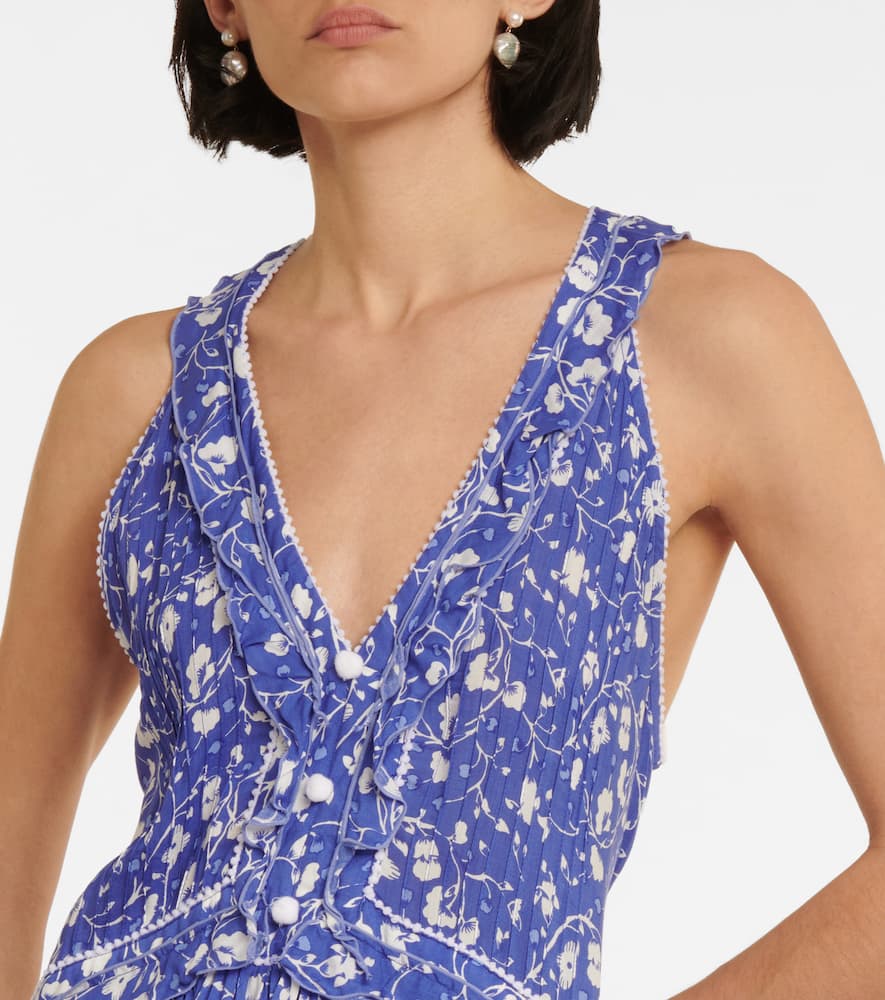 Poupette St Barth Mae Floral Minidress In Royal Poppy
