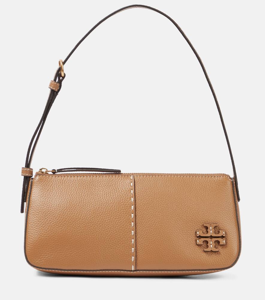 Tory Burch Mcgraw Wedge Leather Shoulder Bag In Tiramisu