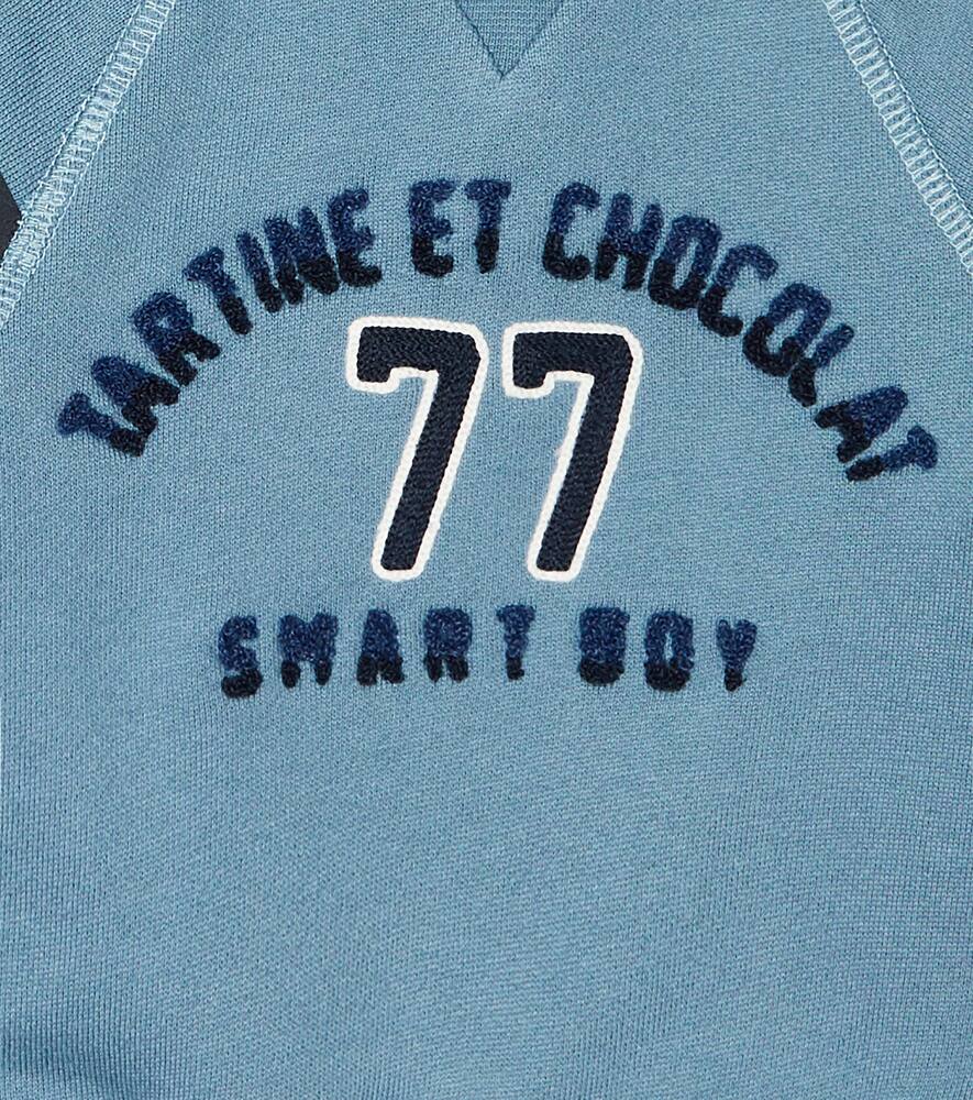 Shop Tartine Et Chocolat Baby Cotton Jersey Sweatshirt In Indigo