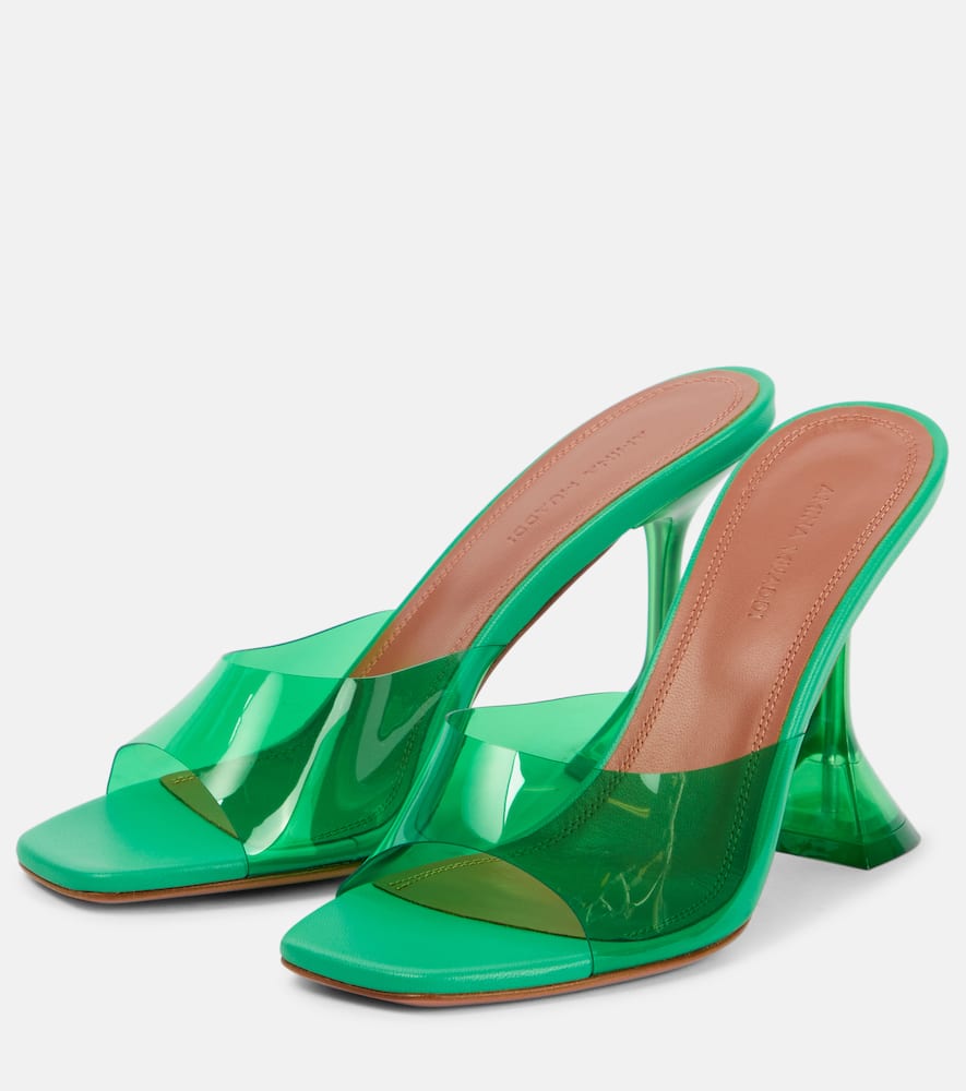 Amina Muaddi Lupita Pvc Sandals In Emerald Green