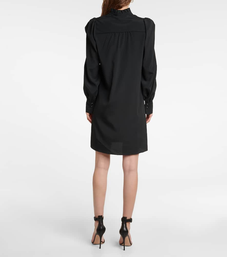 Shop Dorothee Schumacher Tie-neck Minidress In Pure Black