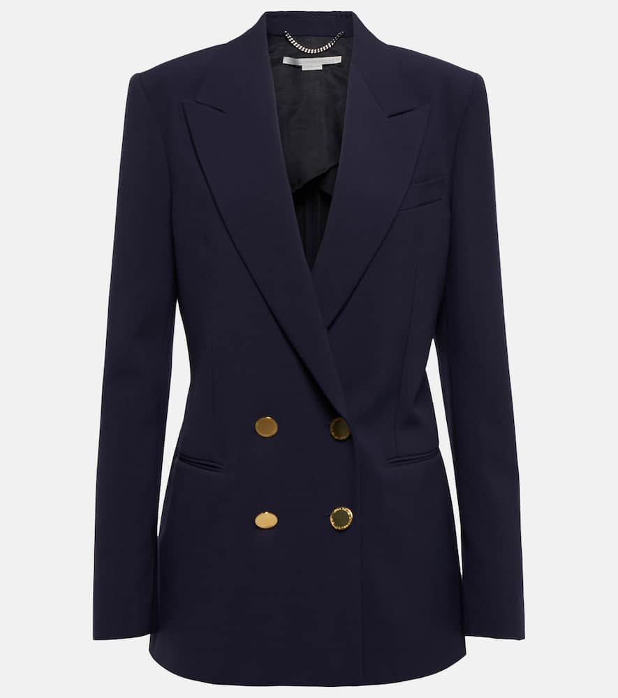 Shop Stella Mccartney Double-breasted Blazer In Ink