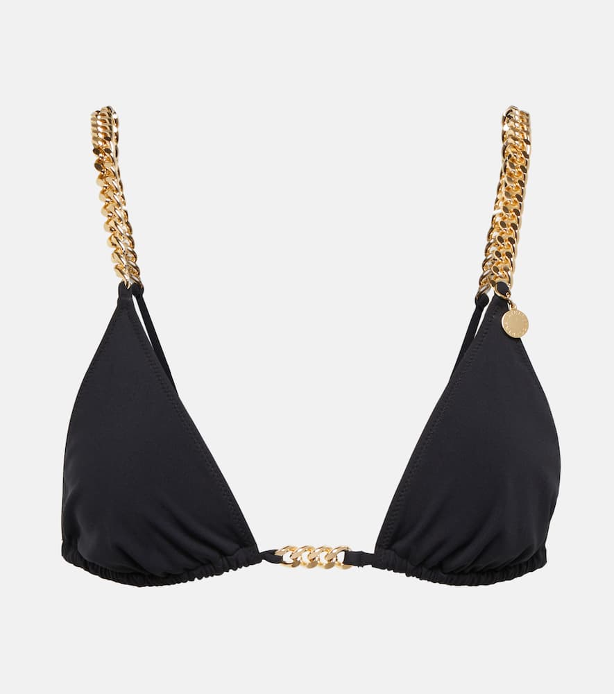 Stella Mccartney Falabella Traingle Bikini Top In Black