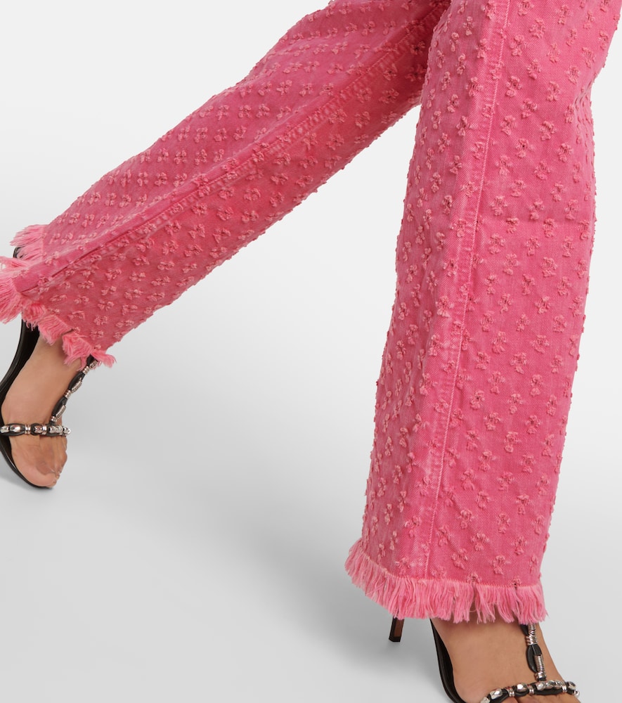 Shop Isabel Marant High-rise Straight Eyelet Jeans In Pink