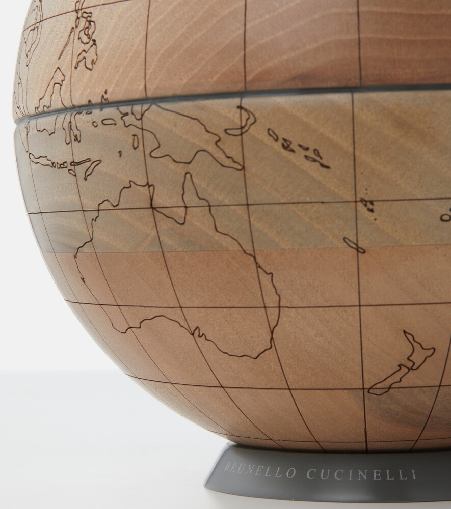  Brunello Cucinelli Brunello Cucinelli Laser-cut Walnut Globe 