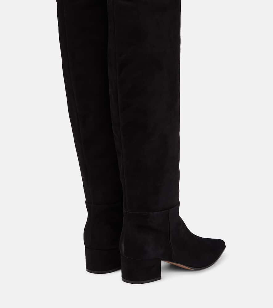Gianvito Rossi Suede Leather Knee-high Boots In Black