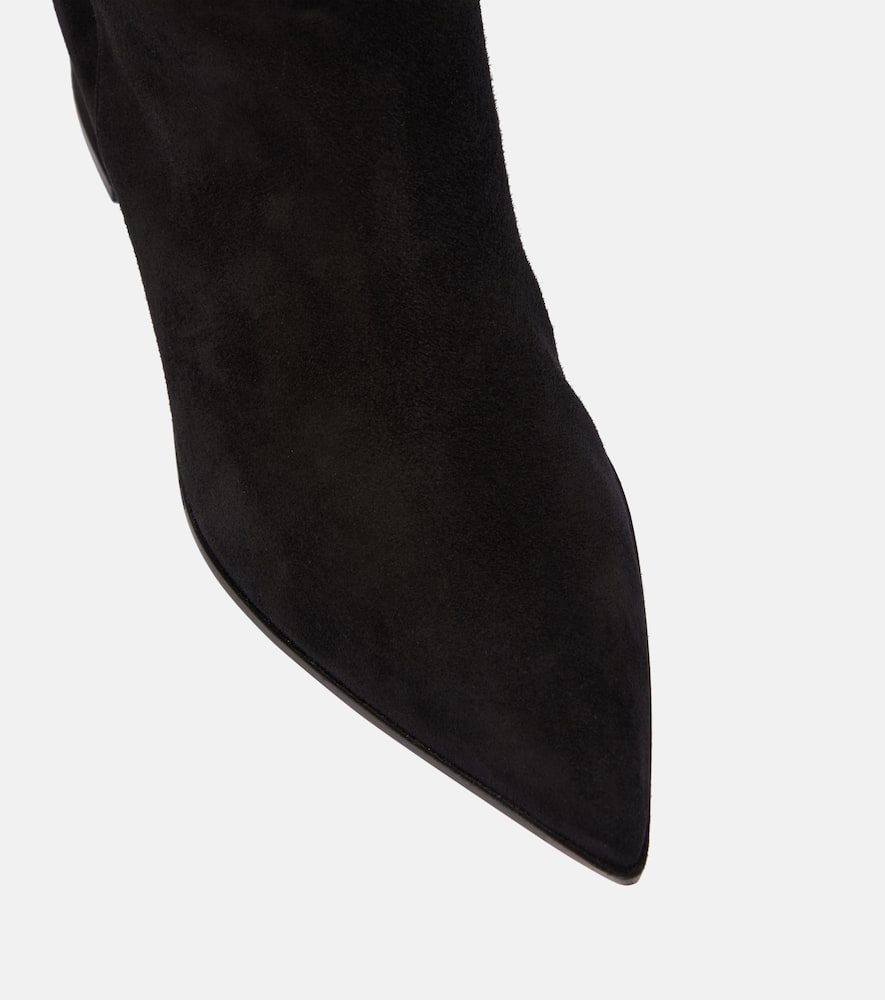 Gianvito Rossi Suede Leather Knee-high Boots In Black