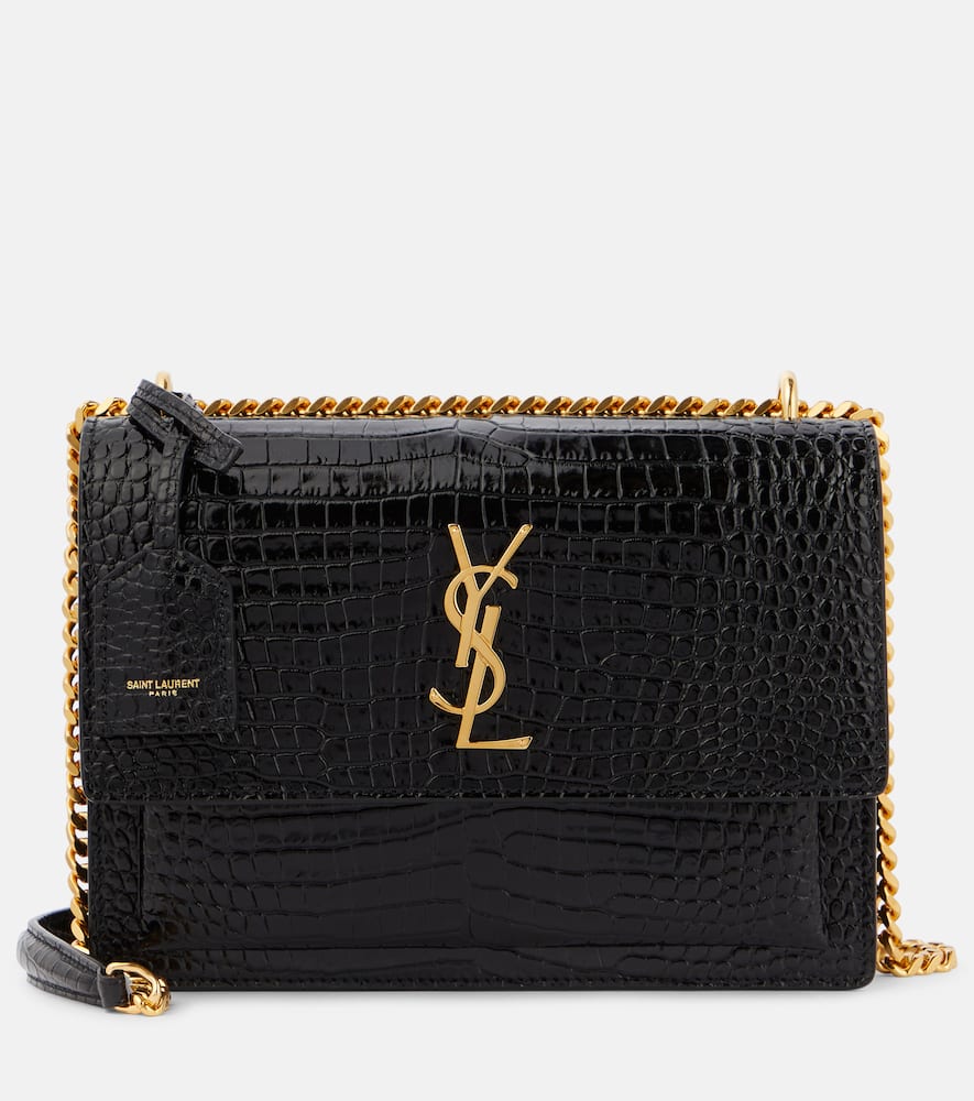 Sunset Medium croc-effect leather shoulder bag