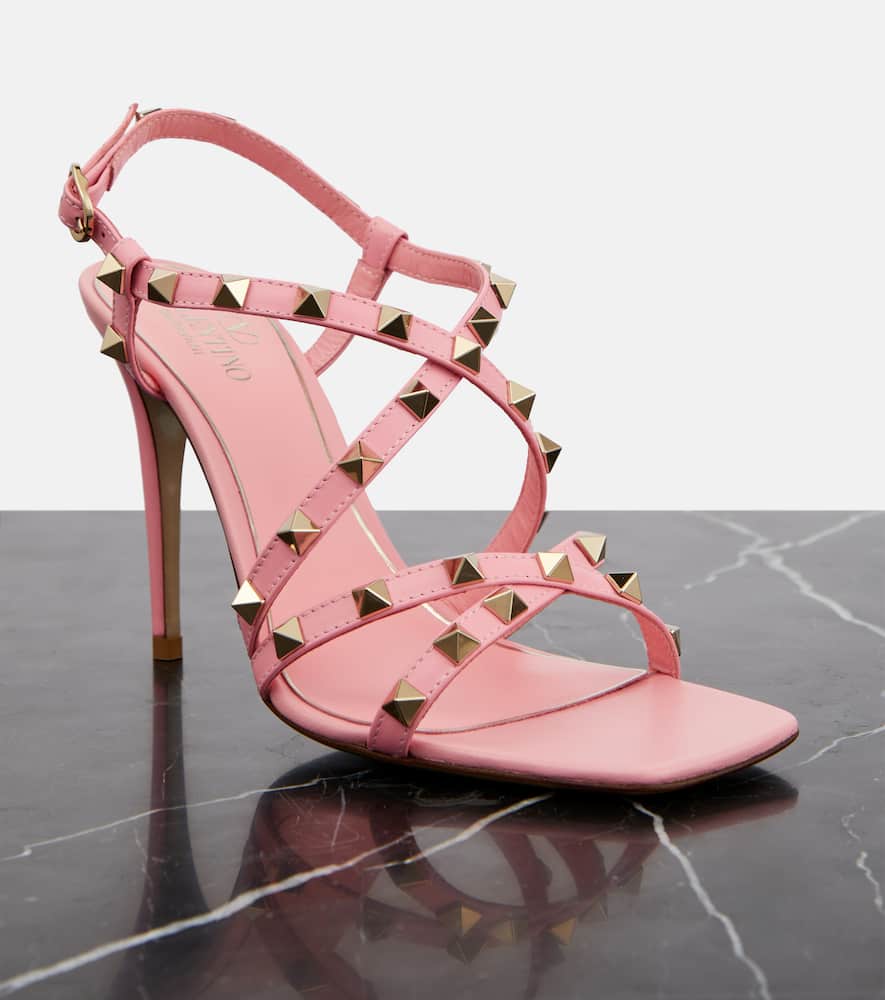 Valentino Women's Studded Strappy High Heel Sandals In Pink