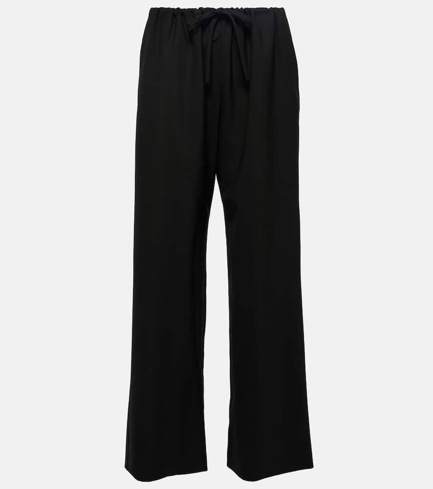 The Row Jugi Mid-rise Wide-leg Pants In Black