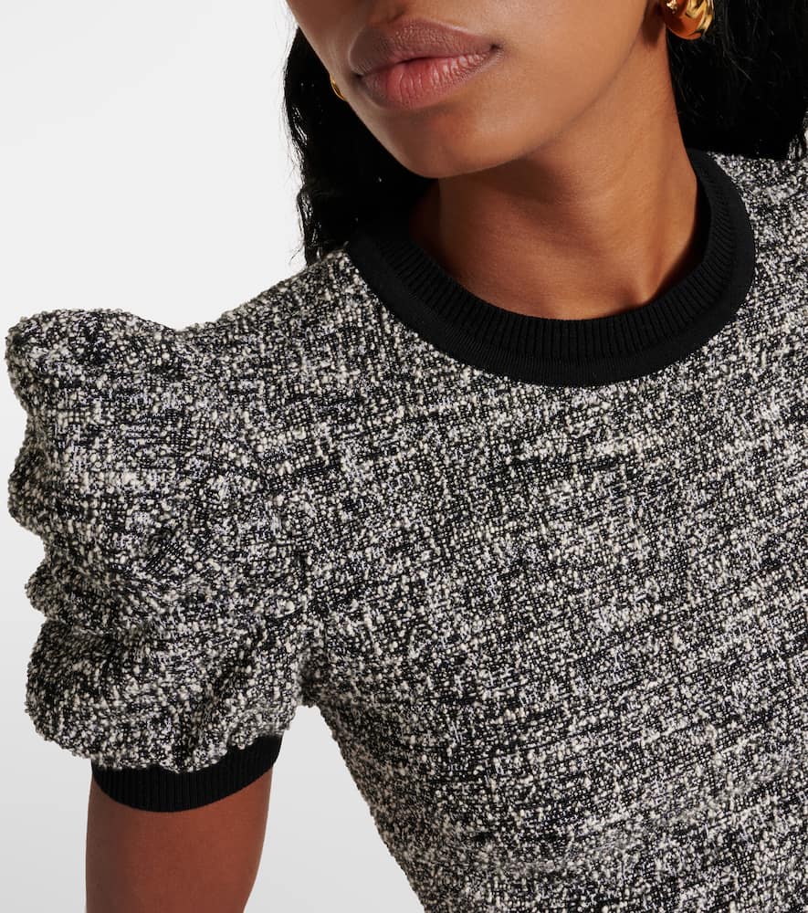 Max Mara Ieti Puff Sleeve Midi Dress In Neutrals