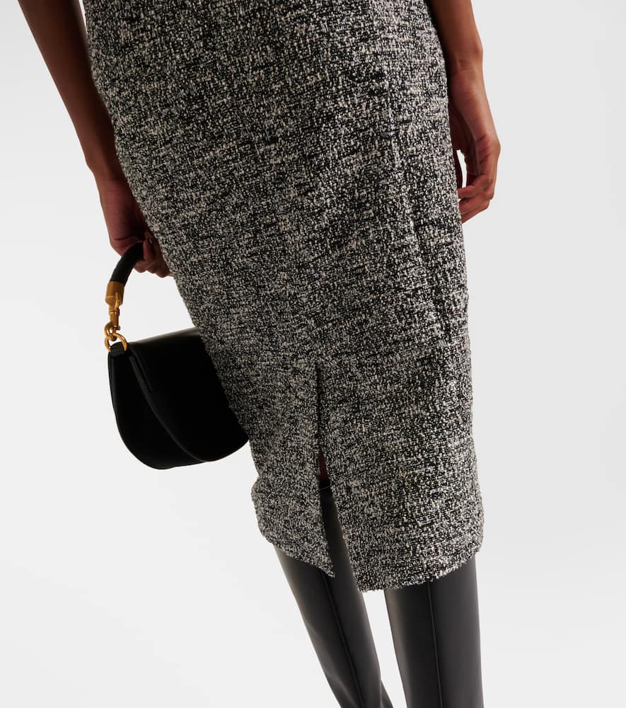 Max Mara Ieti Puff Sleeve Midi Dress In Neutrals