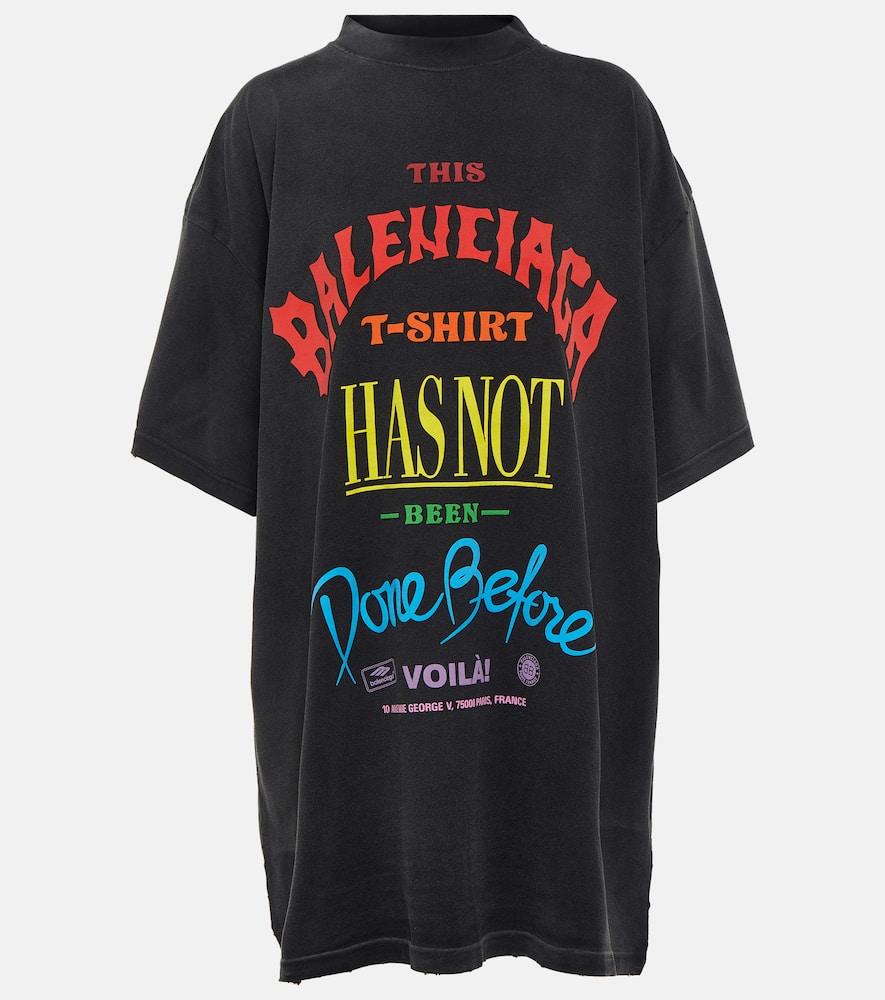 Balenciaga Not Been Done Cotton Jersey T-shirt In Black