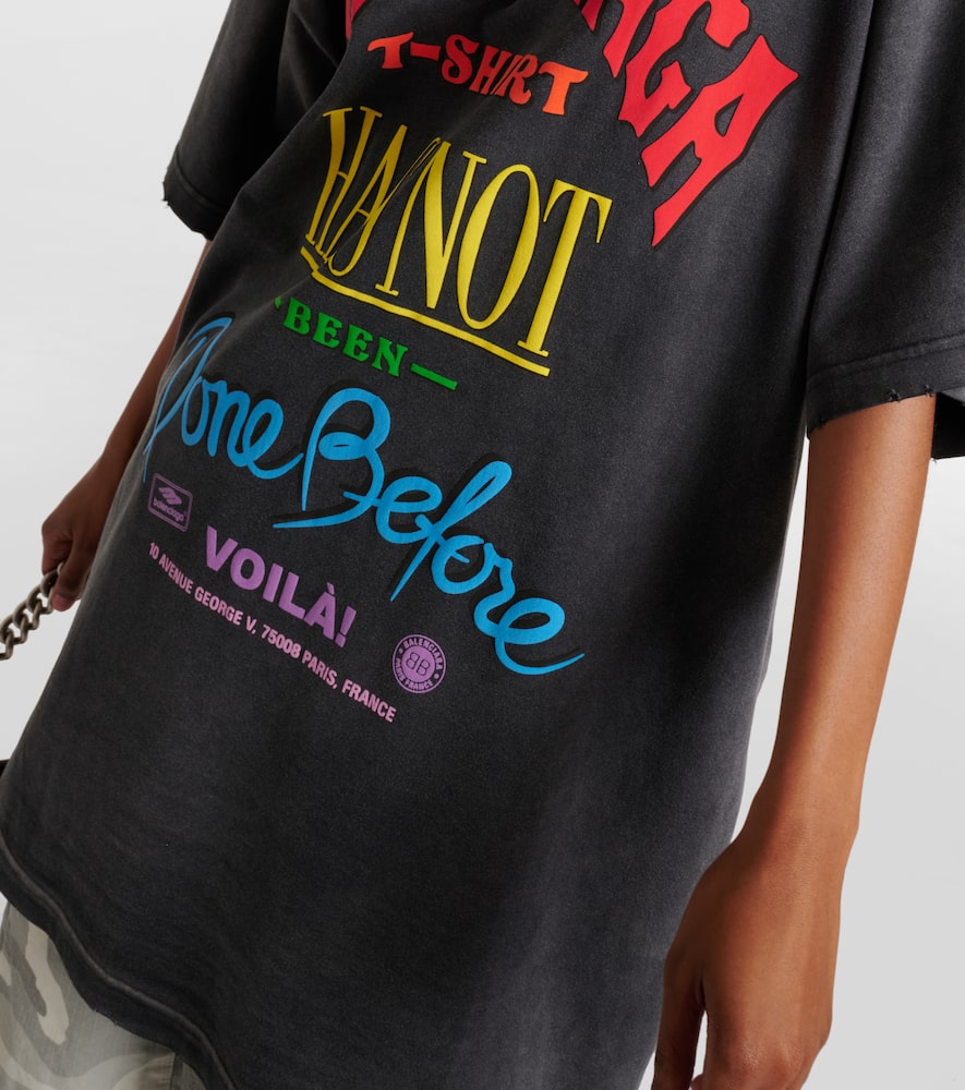 Balenciaga Not Been Done Cotton Jersey T-shirt In Black