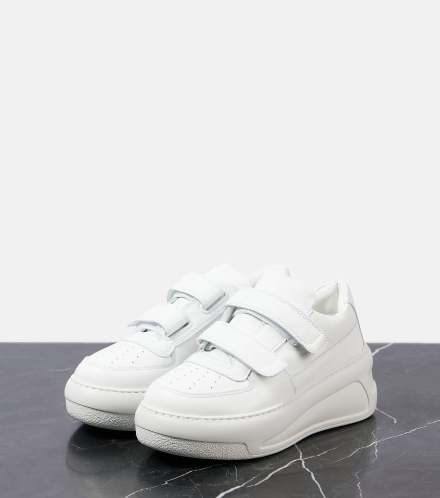 Shop Acne Studios Leather Platform Sneakers In White