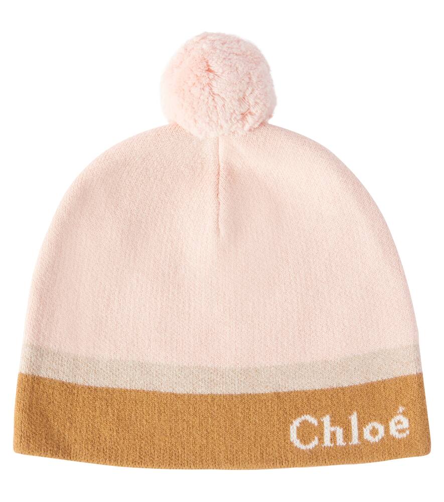 Chloé Kids Logo cotton and wool beanie