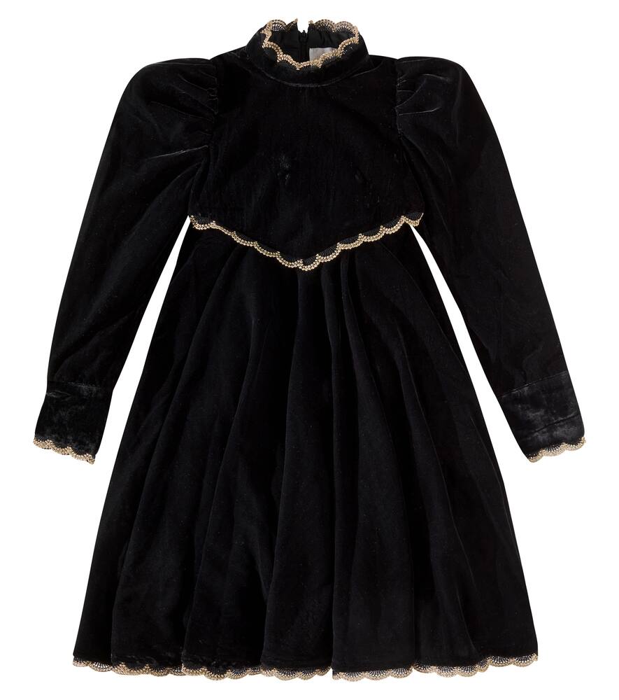 Petite Amalie Lace and velvet dress