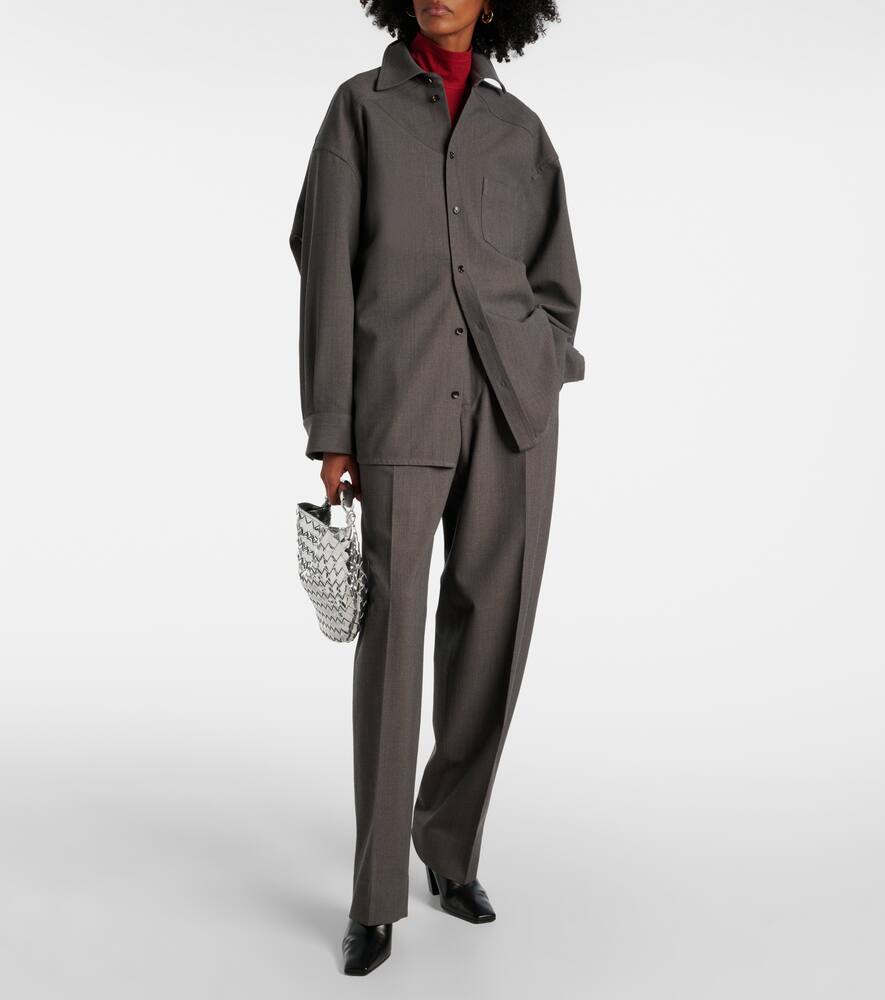 Bottega Veneta Women's Wool Trousers In Grey