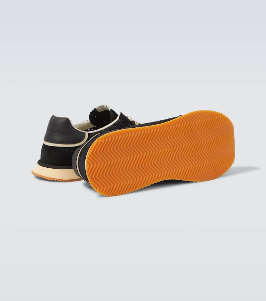 Dolce & Gabbana Black Fabric Sneakers In Multi