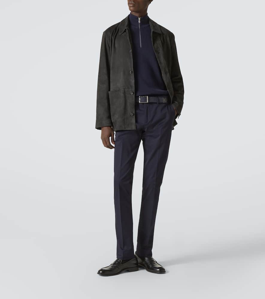 Lardini Gerade Chinohose Aus Baumwolle In Blau