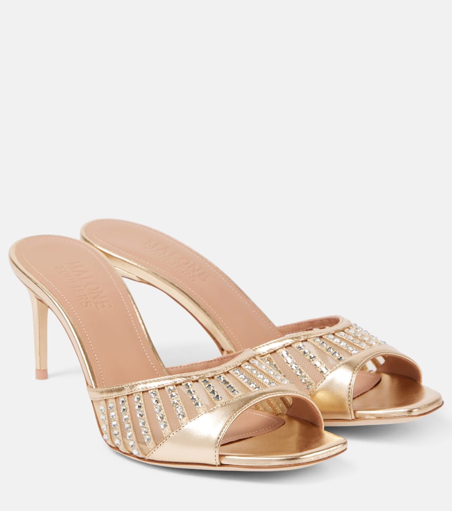 Bellatrix 70 metallic leather mules