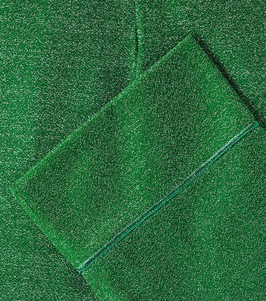 Shop Oseree Oséree Kids Lumière Lamé Pants In Emerald Green