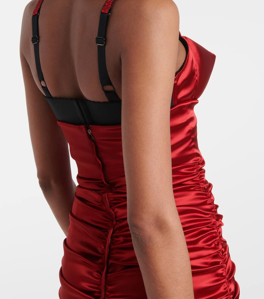 Dolce & Gabbana Midikleid Aus Satin In Red